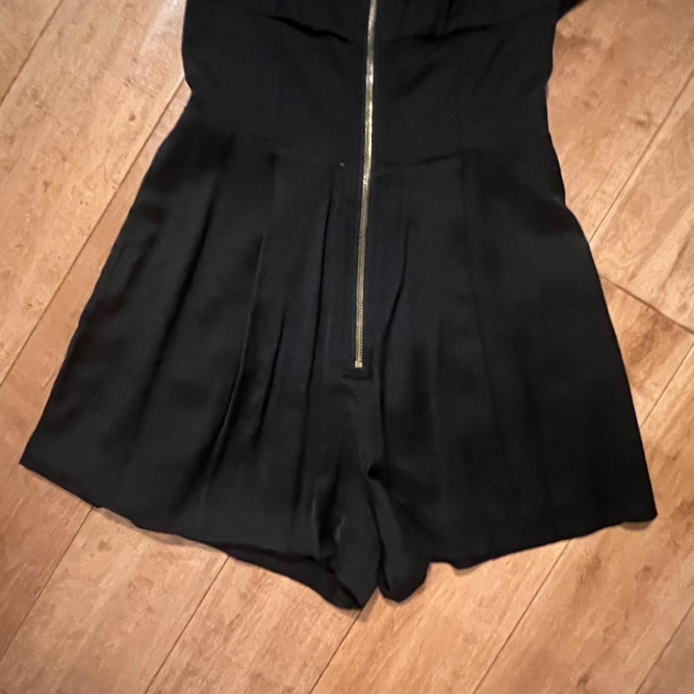 TOPSHOP SHORT SLEEVE ROMPER, SIZE US 2 (UK 6), BLACK - Picture 7 of 11